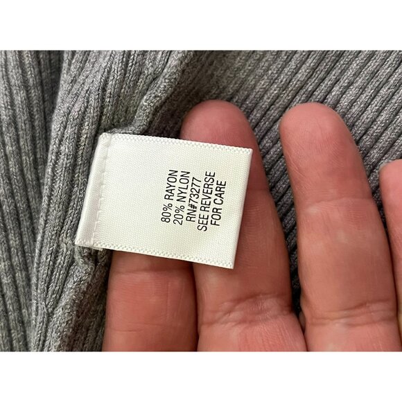 Dana Buchman Open Cardigan Ribbed Solid Gray Cardigan XL - Picture 3 of 6